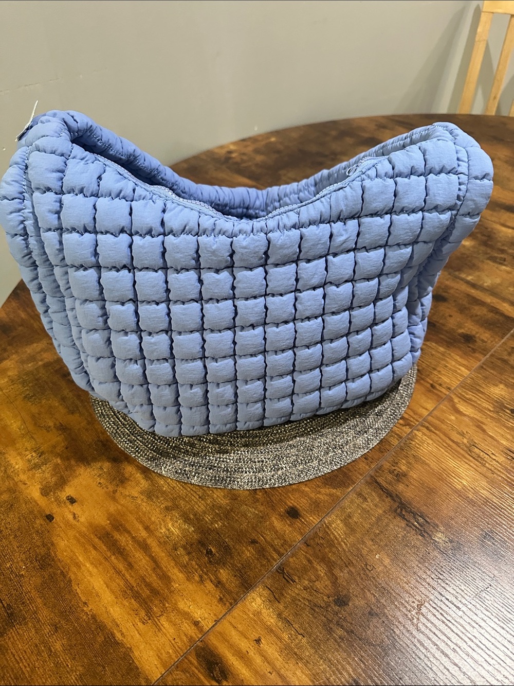 TLC Quilted Light Blue Shoulder Bag